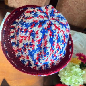 Handmade Women’s Red White & Blue Bucket Hat, 4th of July Hat, Patriot Day